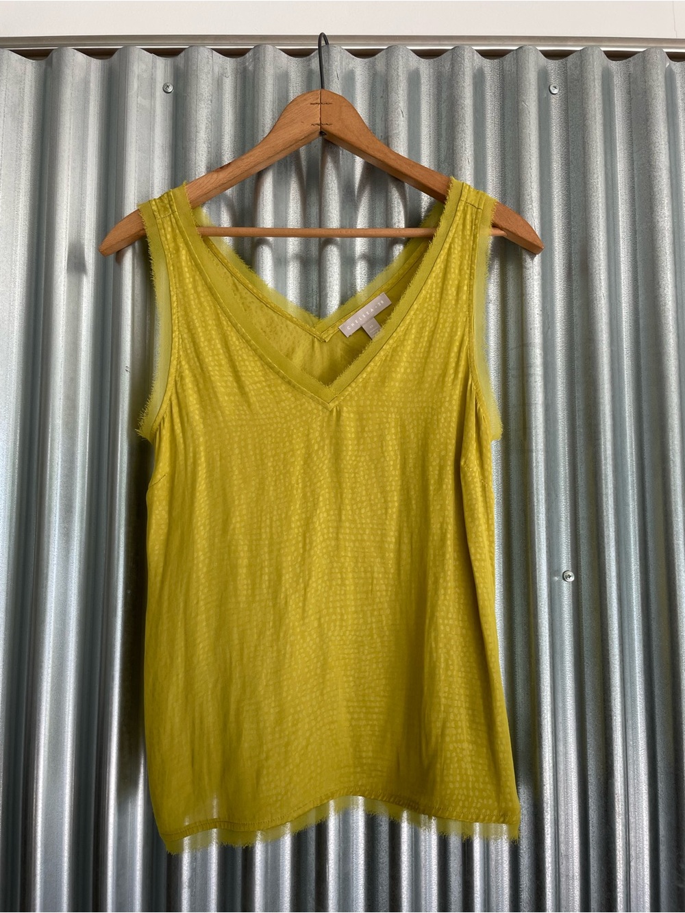 Chelsea28 Yellow-Green V-Neck Tank
